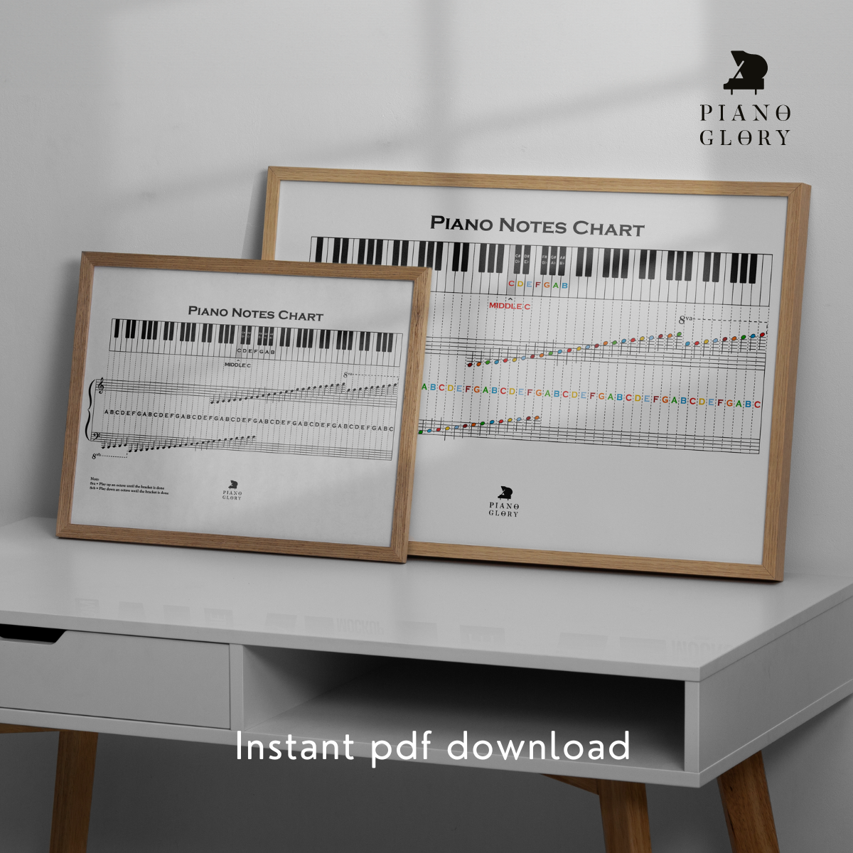 🎹 Piano Notes Chart (PDF Download) – Learn to Read Music Fast | High-Res, Multi-Size Printable