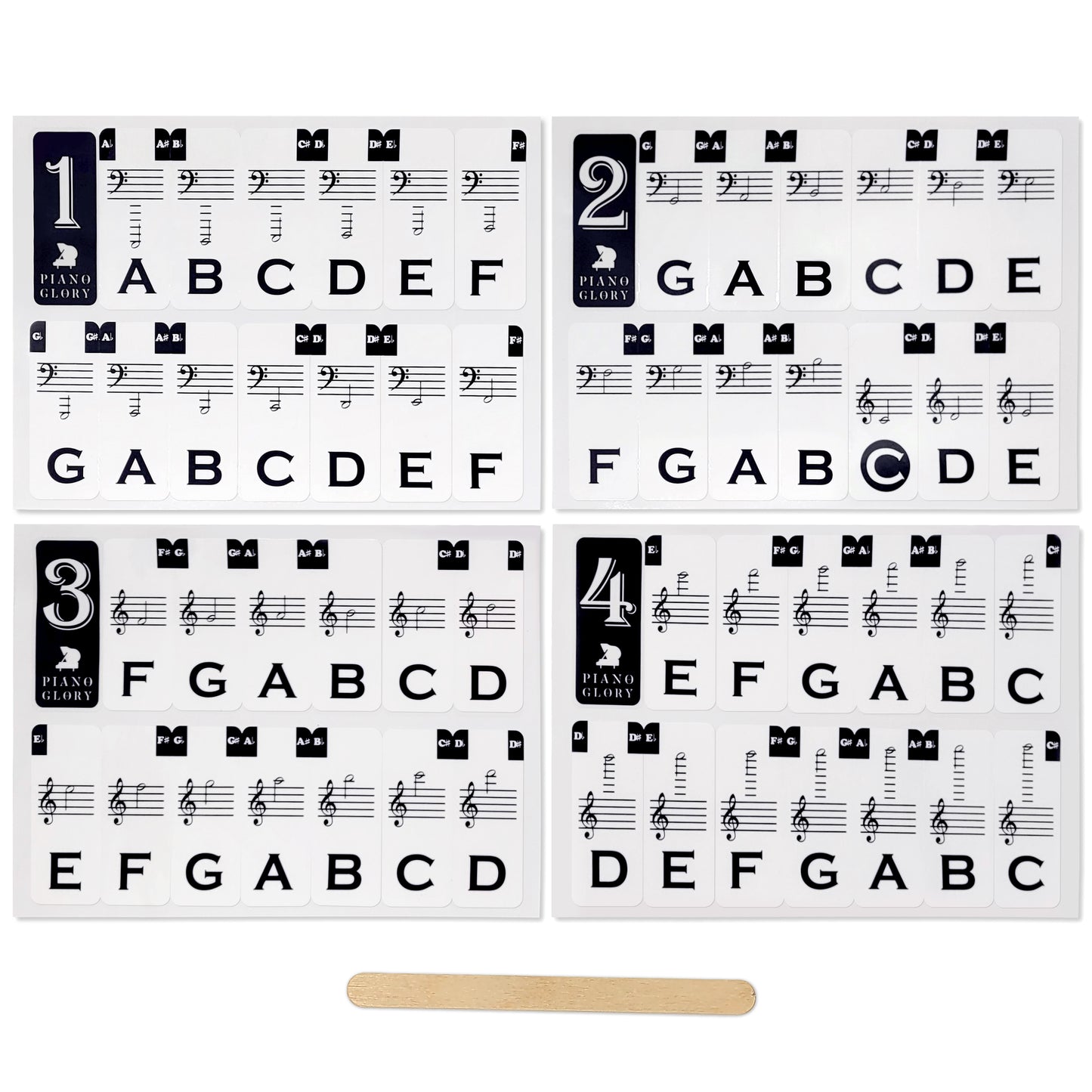 ๐น Piano Key Stickers for All Keyboards (37โ88 Keys) + BONUS Sheet Music & Learning Charts