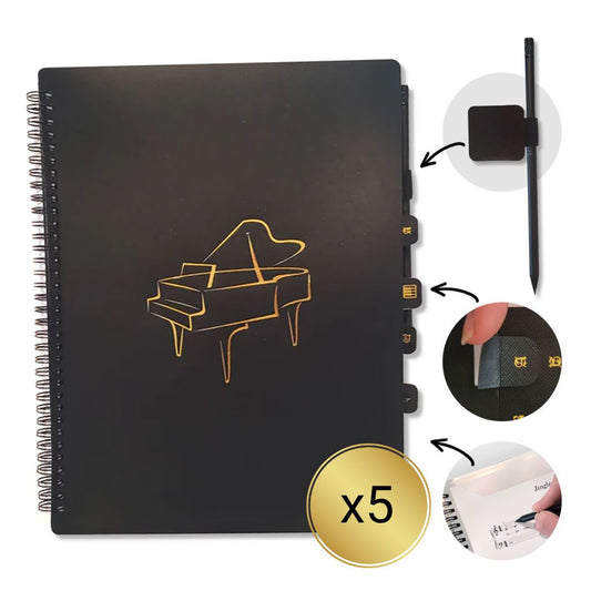 🎹 5-Pack: A4 Music Folder Value Packs – Includes Tabs & Pencil Holders (Save 5%)
