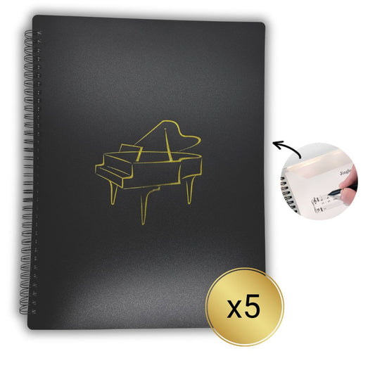 🎹 5-Pack: A4 Music Folders (Folder Only – No Tabs or Pencil Holders, Save 5%)